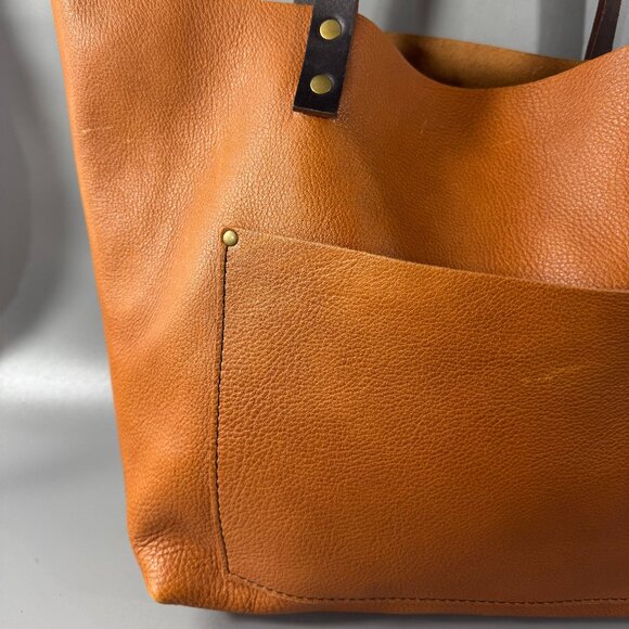 NWOT Portland Leather Goods Brown Leather Tote Bag - Picture 2 of 14
